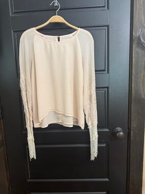 Sheer Blouse with Detailed Sleeves